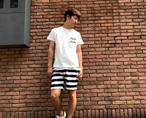 BLOOMS ブルームス / シェブロンポケットTシャツ(ホワイト)